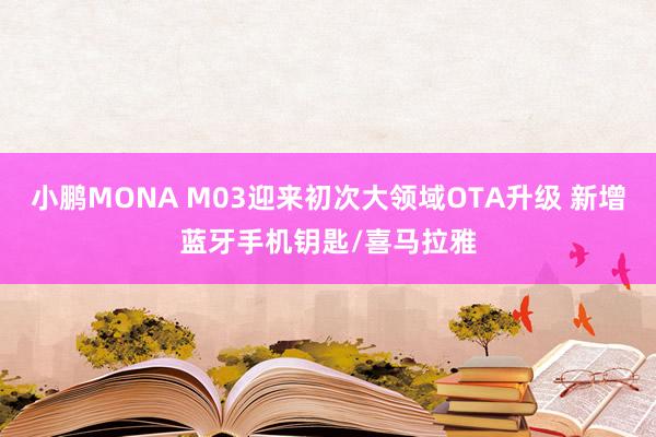 小鹏MONA M03迎来初次大领域OTA升级 新增蓝牙手机钥匙/喜马拉雅