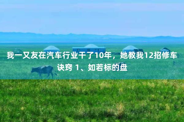 我一又友在汽车行业干了10年，她教我12招修车诀窍 1、如若标的盘